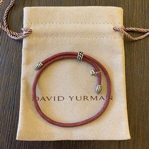 David Yurman - Burgundy Leather Cord Bracelet